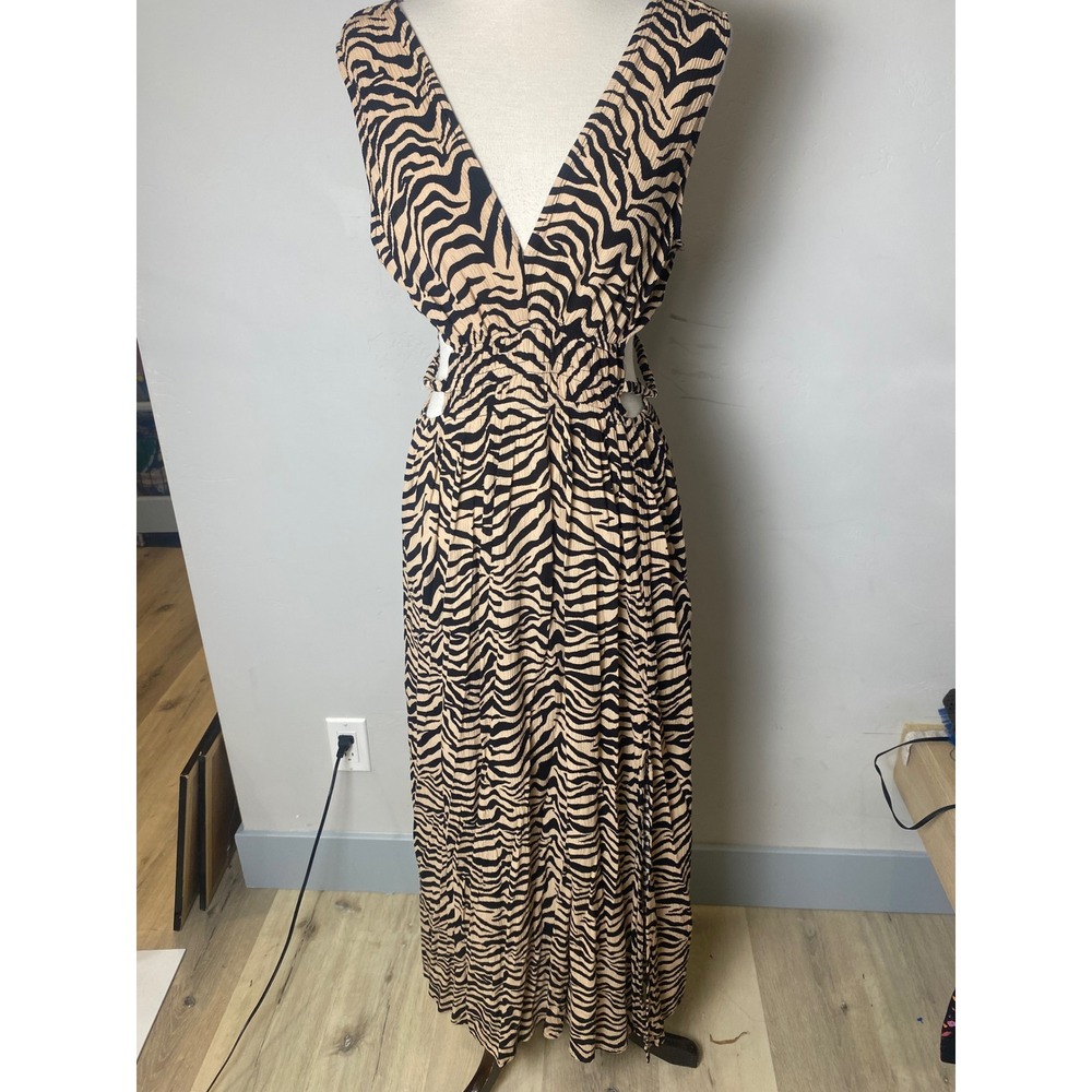 Vintage 90's Y2K Justify Zebra Print Dress Maxi Sumdress Women's L